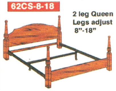 QUEEN HOOK-IN RAILS W 2 LEG CENTER SUPPORT (Mobile)